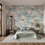 Wall murals Pattern of white flowers