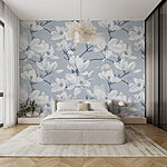 Wall murals Pattern of white flowers
