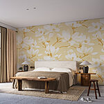 Wall murals Pattern of white flowers