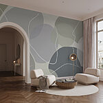 Wall murals Soothing abstract shapes in muted tones