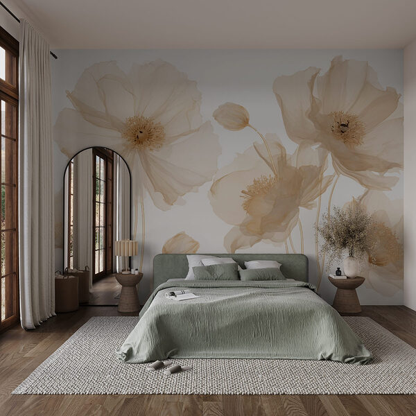 Group of flowers with stems Wall murals Group of flowers with stems