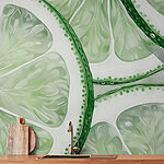 Wall murals Fresh lime slices stacked together.