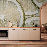 Wall murals Fresh lemon slices layered together.