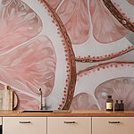 Wall murals Fresh citrus slices in soft hues.