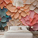 Wall murals Group of flowers made of paper