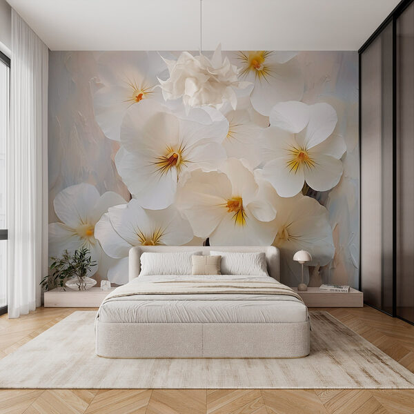 Wall murals Group of white flowers