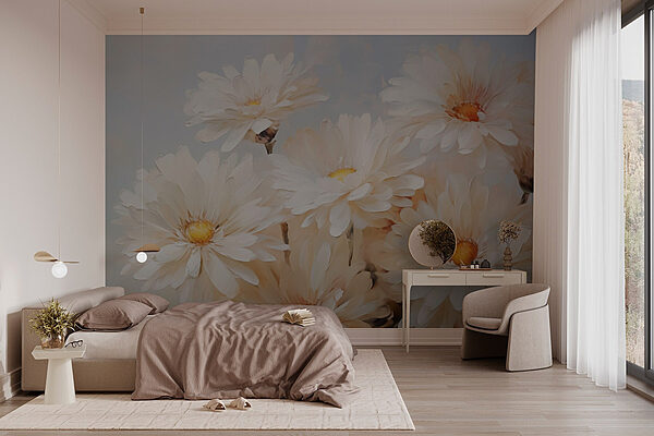 Group of white flowers Wall murals Group of white flowers