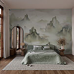 Wall murals Landscape with mountains and trees