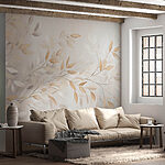 Wall murals Delicate leaves on a soft background