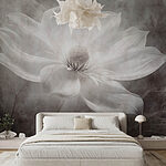 Wall murals White flower with a black center