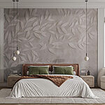 Wall murals White leaf design on a wall