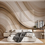 Wall murals Soft waves in neutral tones