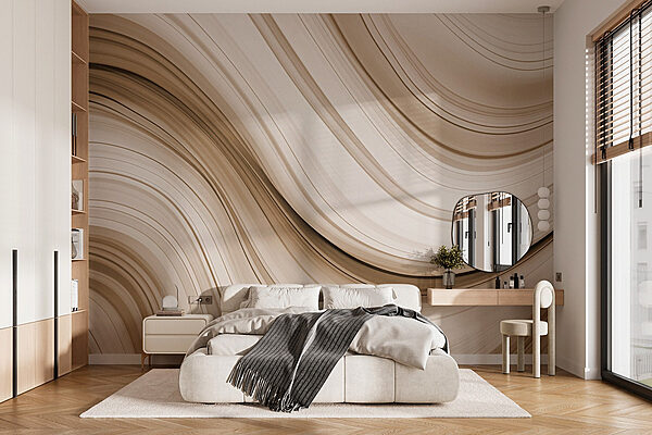 Soft waves in neutral tones Wall murals Soft waves in neutral tones