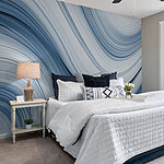 Wall murals White and grey wavy lines