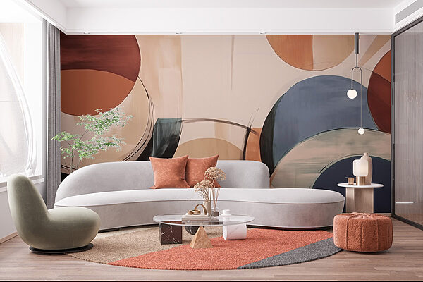 Painting of circles and lines Wall murals Painting of circles and lines