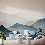 Wall murals Mountain range with fog