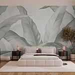 Wall murals Soft green leaves, nature's elegance.
