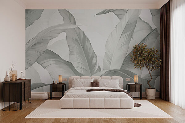 Soft green leaves, nature's elegance Wall murals Soft green leaves, nature's elegance