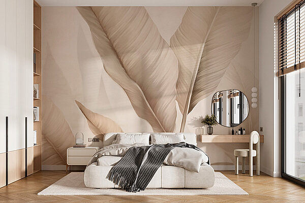 Delicate leaves on a soft background Wall murals Delicate leaves on a soft background
