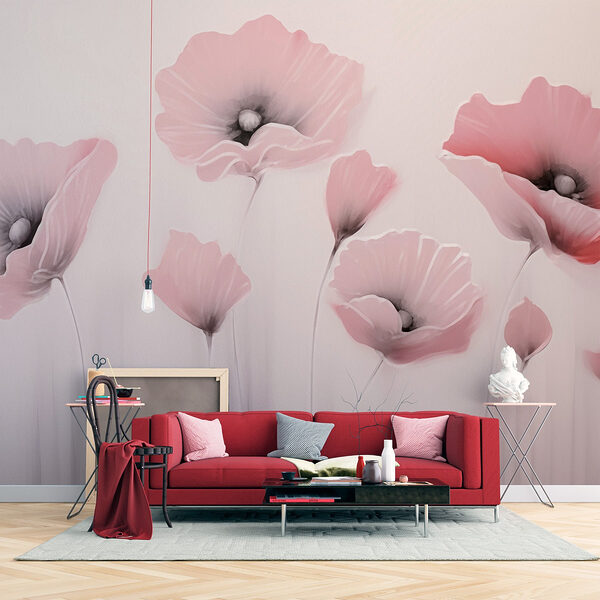 Painting of flowers on a wall Wall murals Painting of flowers on a wall