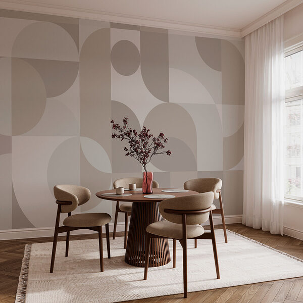 Grey and white geometric pattern Wall mural Grey and white geometric pattern