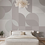 Wall murals Grey and white geometric pattern
