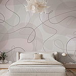 Wall murals White and gray background with lines