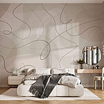 Wall murals White and brown swirls on a white background