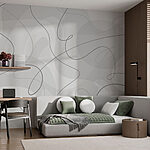 Wall murals Grey and white background with lines