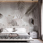 Wall murals Elegant tropical foliage design in neutrals.