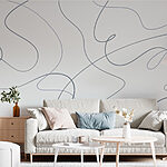 Wall murals White background with blue lines