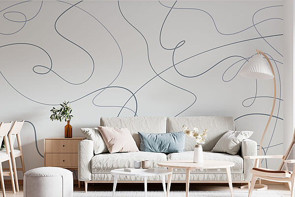 Wall mural White background with blue lines