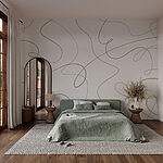 Wall murals Green lines on a white background