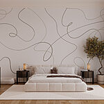 Wall murals White background with black lines