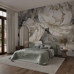 Wall murals Soft blooms against muted tones