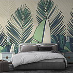 Wall murals Group of leaves in a row