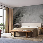 Wall murals Serene banana leaves in soft hues