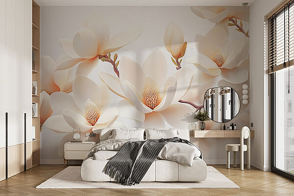 Group of white flowers Wall murals Group of white flowers