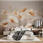 Wall murals Painting of flowers on a white background