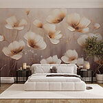 Wall murals Painting of flowers on a white background