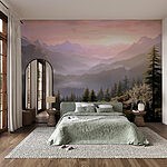 Wall murals Landscape of mountains and trees