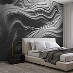 Wall murals Fluid patterns in monochrome texture.