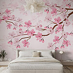 Wall murals Pink flowers on a branch