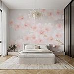 Wall murals Delicate blooms in soft pastels