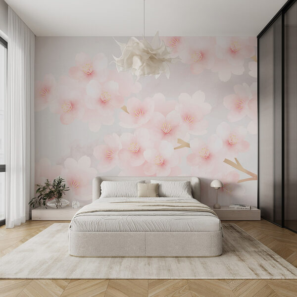 Delicate blooms in soft pastels Wall murals Delicate blooms in soft pastels