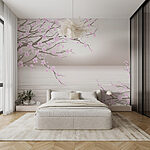 Wall murals Tree with pink flowers
