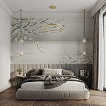 Wall murals Tree with white flowers