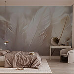 Wall murals Delicate feathers in soft hues