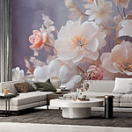 Wall murals Group of white and pink flowers