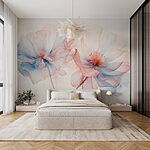 Wall murals Delicate pastel floral elegance